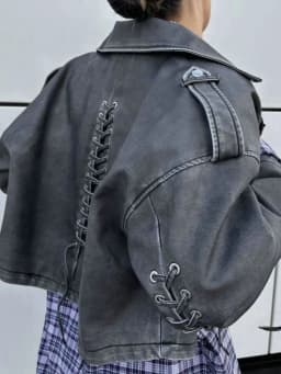 2027 New Fashion Women's Motor Biker Washed Gray Faux Leather Jackets Female Autumn Winter Retro Loose PU Zipper Streetwear Coat