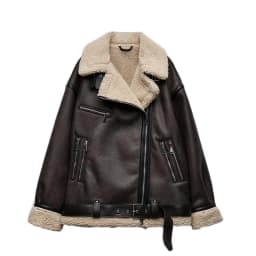 Ailegogo Autumn Winter Women Faux Lamb Fur Thick Warm Jacket with Belt Streetwear Female Zipper Loose Moto Biker Coat Outwear