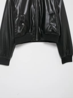 Willshela Women Fashion With Pockets PU Black Front Zipper Jackets Vintage O-Neck Long Sleeves Female Chic Lady Outfits