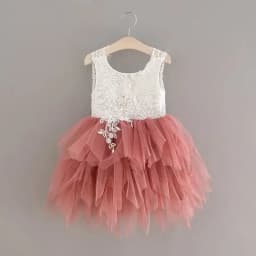 Summer Lace Girls Dress Gauze Kids Princess Dresses for Girl Vest Dress Party Dress Baby Clothes E16900