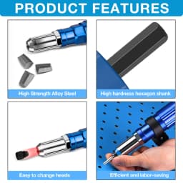 Electric Rivet Gun 2.4mm-4.8mm Portable Rivet Nut Gun Drill Adapter Home Plug-in Riveting Tool Wireless Rivet Nail Bit Tools Kit
