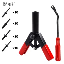 Plastic Rivet Gun Kit, Fastener Removal Tool, 40 Nylon Rivets, Suitable For Fastening Door Panels And Automotive Interior Parts