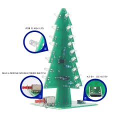 Three-Dimensional 3D Christmas Tree LED DIY Kit Red/Green/Yellow LED Flash Circuit Kit Electronic Fun Suite