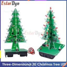 Three-Dimensional 3D Christmas Tree LED DIY Kit Red/Green/Yellow LED Flash Circuit Kit Electronic Fun Suite