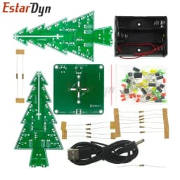 Three-Dimensional 3D Christmas Tree LED DIY Kit Red/Green/Yellow LED Flash Circuit Kit Electronic Fun Suite