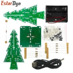 Three-Dimensional 3D Christmas Tree LED DIY Kit Red/Green/Yellow LED Flash Circuit Kit Electronic Fun Suite