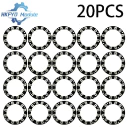 1-20PCS WS2812 12-Bit RGB LED Ring, 5050 Smart Full-Color Light Circle Module for Arduino DIY Lighting Effects