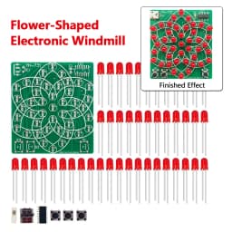 DIY Electronic Kit Multi Style Pattern Electronic Windmill Flowing Water Light 43 LED 5V Fun Soldering Component Training Suite