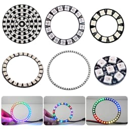 WS2812B 5050 RGB LED Ring 7 / 8 / 12 / 16 / 24 / 60 Bits Lamp Light with Integrated Drivers WS2812 for Arduino Raspberry Pi