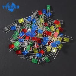 100pcs/lot Square 2*5*7mm LED Diode 2X5X7mm 5 Colors Red Yellow Green Blue White LED Light-emitting Diode Kit for DIY Electronic