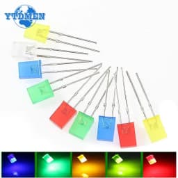 100pcs/lot Square 2*5*7mm LED Diode 2X5X7mm 5 Colors Red Yellow Green Blue White LED Light-emitting Diode Kit for DIY Electronic