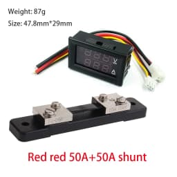 Mini Digital Voltmeter Ammeter DC 0-100V1A 10A 50A 100A LED DC dual display digital current and voltmeter Digital meter