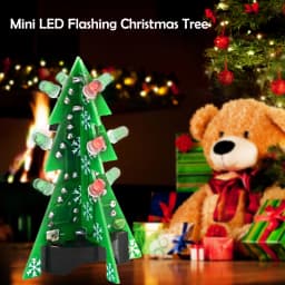 DIY Electronics Kit 3D Christmas Tree Soldering Practice Electronic Science Assembly Kit 3 Color Flashing LED PCB