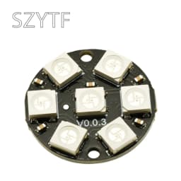 1-100PCS 7-Bit WS2812B RGB LED Ring – 5050 Full Color Pixel Circle for Arduino NeoPixel