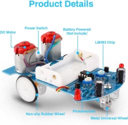 Practice Soldering Learning Electronics Kit Smart Car Soldering Project Kits Line Following Robot Beginners DIY Electronics