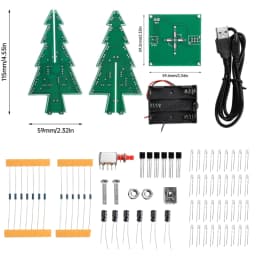 Christmas themed LED 3/7-color flashing Christmas tree DIY kit, electronic welding practice, and assembly of individual parts