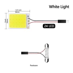 1set LED COB Signal Bulbs 18/24/36/48 LED DC12V Car Interior Reading Lights 12V 36SMD White Light Lamp With T10/Festoon Adapters