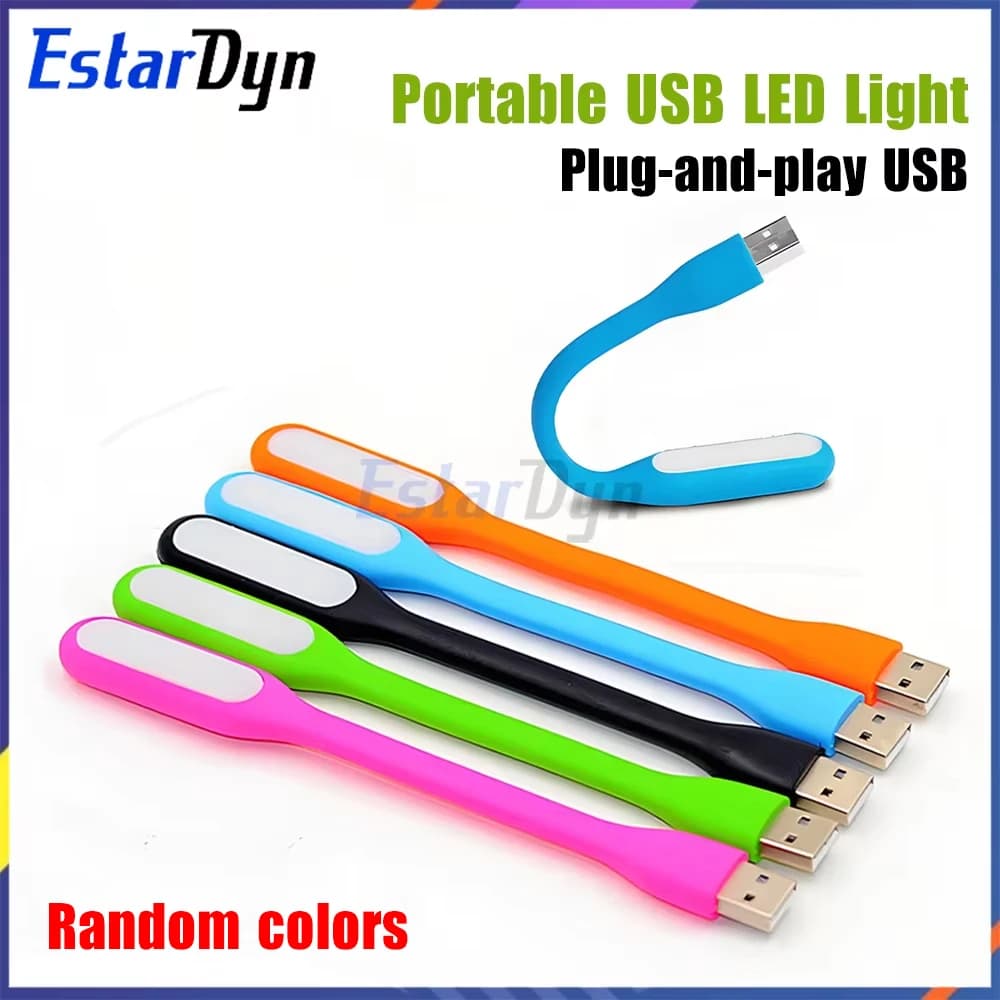 Mini USB LED Reading Light Portable Foldable Book Lamp Eye Protection for Power Bank PC Laptop Night Reading, Color Random