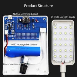DIY Electronic Kit NE555 LED Dimming Table Lamp Kit PWM Circuit DIY Soldering Assembly 8.5W 5V 2A With Switch Potentiometer