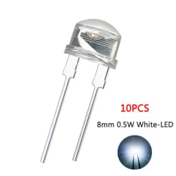 NEW F8 8mm 0.5W 3.0-3.2V Straw hat LED White Super bright LED lamp Wide Angle Transparent LED Lamp Strawhat LED