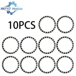 1-10pcs WS2812 5050 RGB LED Module 24bit Full-Color Round Development Board Individually Addressable Smart Light for DIY Project