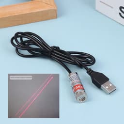 12mm Adjustable Focus Red Diode Industrial Laser Module Positioning Copper Head With USB Line 650nm Dot Line Cross