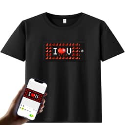 APP Control Bluetooth Programmable LED T Shirt with RGB Full Color Light Up LED Display Screen, Unisex Fashion LED T Shirt Panel