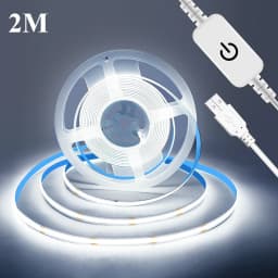 5V USB COB LED Strip Touch Control Dimmer Flexible Linear Self Adhesive Tape Lamp For Cabinet Wardrobe Mirror Backlight Lighting