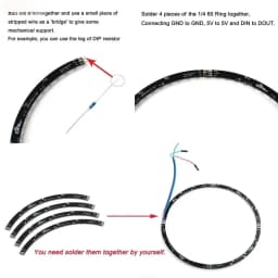 WS2812B 5050 RGB LED Ring 7 / 8 / 12 / 16 / 24 / 60 Bits Lamp Light with Integrated Drivers WS2812 for Arduino Raspberry Pi