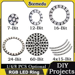 7/12/16/24/60 Bits WS2812B 5050 RGB LED Ring Programmable Lamp Light Arduino/Raspberry Pi Compatible 1/4/8 PCS Optional