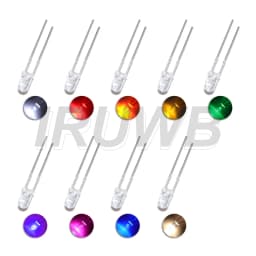 100PCS 3mm LED Diode F3 Assorted Kit DIY Light Emitting Diode White Green Red Blue Yellow Orange Pink Purple Warm White