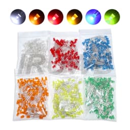 100PCS 3mm LED Diode F3 Assorted Kit DIY Light Emitting Diode White Green Red Blue Yellow Orange Pink Purple Warm White