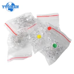 50/100pcs 5mm LED Ultra Bright Transparent White Green Red Blue Yellow Orange Light-Emitting Diode Round LED Assortment Kit