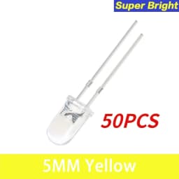 50/100pcs 5mm LED Ultra Bright Transparent White Green Red Blue Yellow Orange Light-Emitting Diode Round LED Assortment Kit
