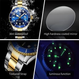 OLEVS 5885 Man Watch Original Brand Waterproof Quartz Watch Stainless Steel Strap Automatic Date Mens Gifts Watches For Man