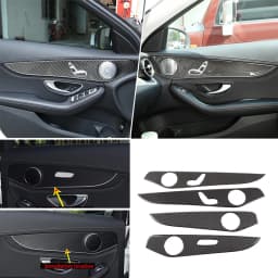 Soft Carbon Fiber For Mercedes Benz C GLC Class W205 2014-2020 Interior Door Decoration Panel Cover Trims Car Accessories