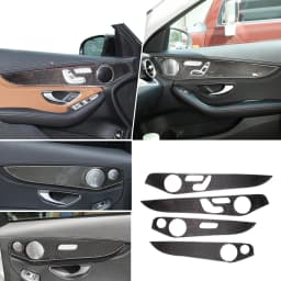 Soft Carbon Fiber For Mercedes Benz C GLC Class W205 2014-2020 Interior Door Decoration Panel Cover Trims Car Accessories