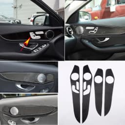 Soft Carbon Fiber For Mercedes Benz C GLC Class W205 2014-2020 Interior Door Decoration Panel Cover Trims Car Accessories