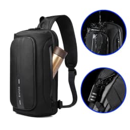 OZUKO Sling Bag Crossbody Bag Chest Bag Anti Theft Male Sling Messenger Bags Waterproof Male Outdoor Chest Pack Man USB Charge