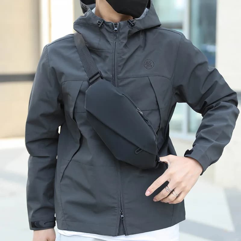 New Waist Bag, Outdoor Chest Bag, Business Crossbody Bag, Multifunctional and Trendy Chest Bag, Men's Sports Shoulder Bag