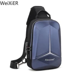 Men PVC Multifunction USB Shoulder Anti-theft Sports Cross Body Sling Gym Chest Bags Travel Messenger Pack Casual Pack for Male