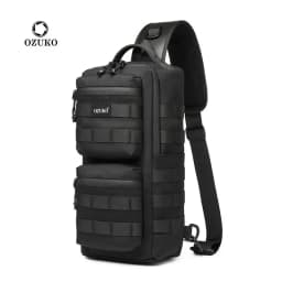 Ozuko Tactical Chest Bag Outdoor Sports Men's Oblique Straddle Shoulder Bag Waterproof Men's One Shoulder Crossbody Flex Bag
