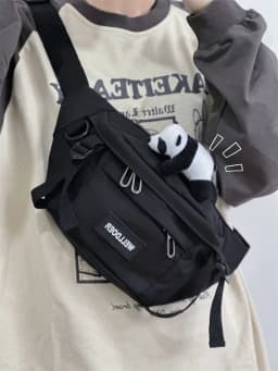 Casual Unisex Large Capacity Crossbody Chest Bag Student Leisure Korean Style Versatile Day System Men's Fashion Bag