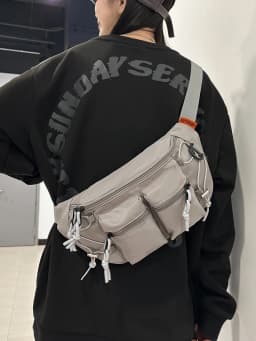 Hiroshima Workwear Style Crossbody Bag Casual Commuter Men's Large Capacity Single Shoulder Bag Leisure Waist Bag Women