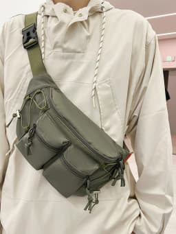 Hiroshima Workwear Style Crossbody Bag Casual Commuter Men's Large Capacity Single Shoulder Bag Leisure Waist Bag Women