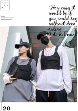 Homefish Hip-hop Streetwear Unisex Chest Rig Bag High Quality Nylon Chest Bags Multi-function Tactical Vest Backpack