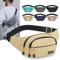 Waterproof Crossbody Bag for Mobile Phone Money Collection Outdoor Work Leisure Nylon Fabric Soft Bag Zipper Closure Unisex
