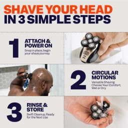 2026 New Upgrade Electric Head & Body Hair Shaver - Mens Cordless Rechargeable Wet/Dry Skull Bald Head Back