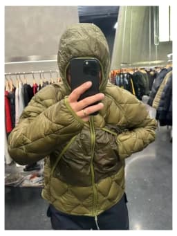 Warmth Lightweight Hooded down Jacket Roa Hiking Outdoor Clothing Youth Grey Duck down Filling Three-acetate Fiber 100%