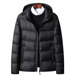 Schinteon High Quality Men's 90% White Duck Down Jacket Autumn Winter Casual Outwear with Hood Coat Plus Size Male Clothing